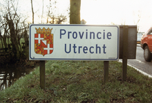 842760 Afbeelding van het ANWB-verkeersbord 'Provincie Utrecht', langs een provinciale weg ergens in de provincie.